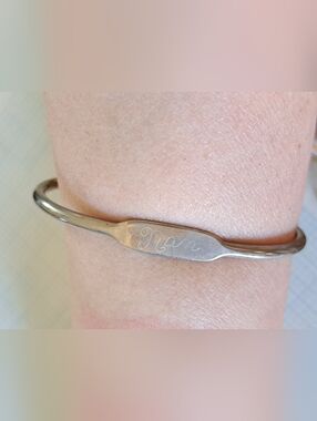Engraved "Nan" Silver Tone Bracelet Bangle - Personalized Women's Jewelry
